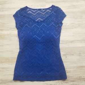 Royal Blue Lace Top